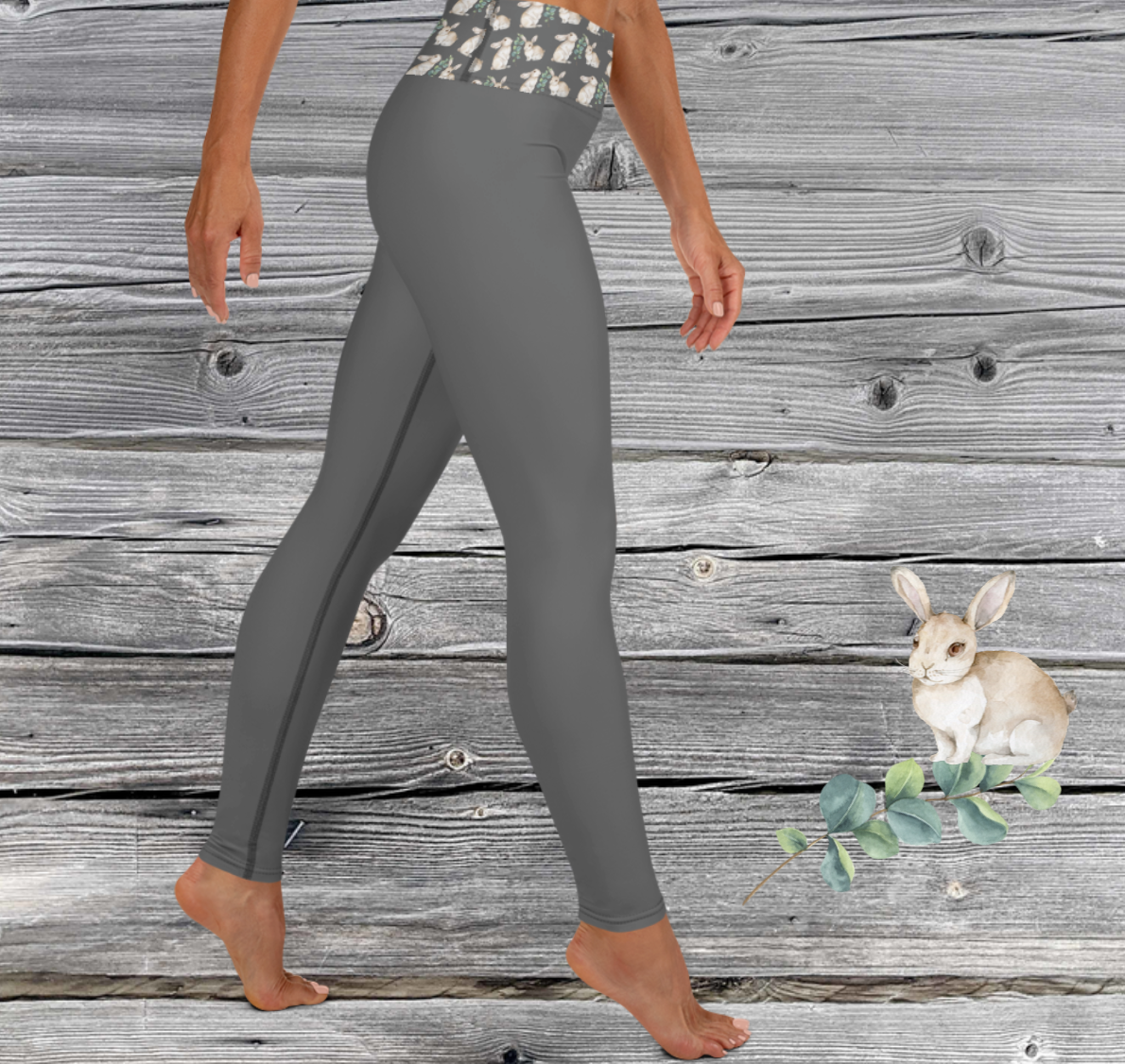 EXCLUSIVE MICROFASER, SUPER ELASTISCHE YOGA- U. FITNESS-LEGGING MIT NATURMÄDEL® TIERLIEBE AQUARELL DESIGN, www.naturmaedel.shop
