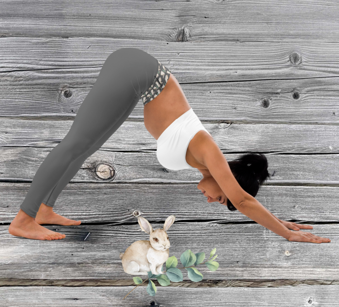 EXCLUSIVE MICROFASER, SUPER ELASTISCHE YOGA- U. FITNESS-LEGGING MIT NATURMÄDEL® TIERLIEBE AQUARELL DESIGN, www.naturmaedel.shop