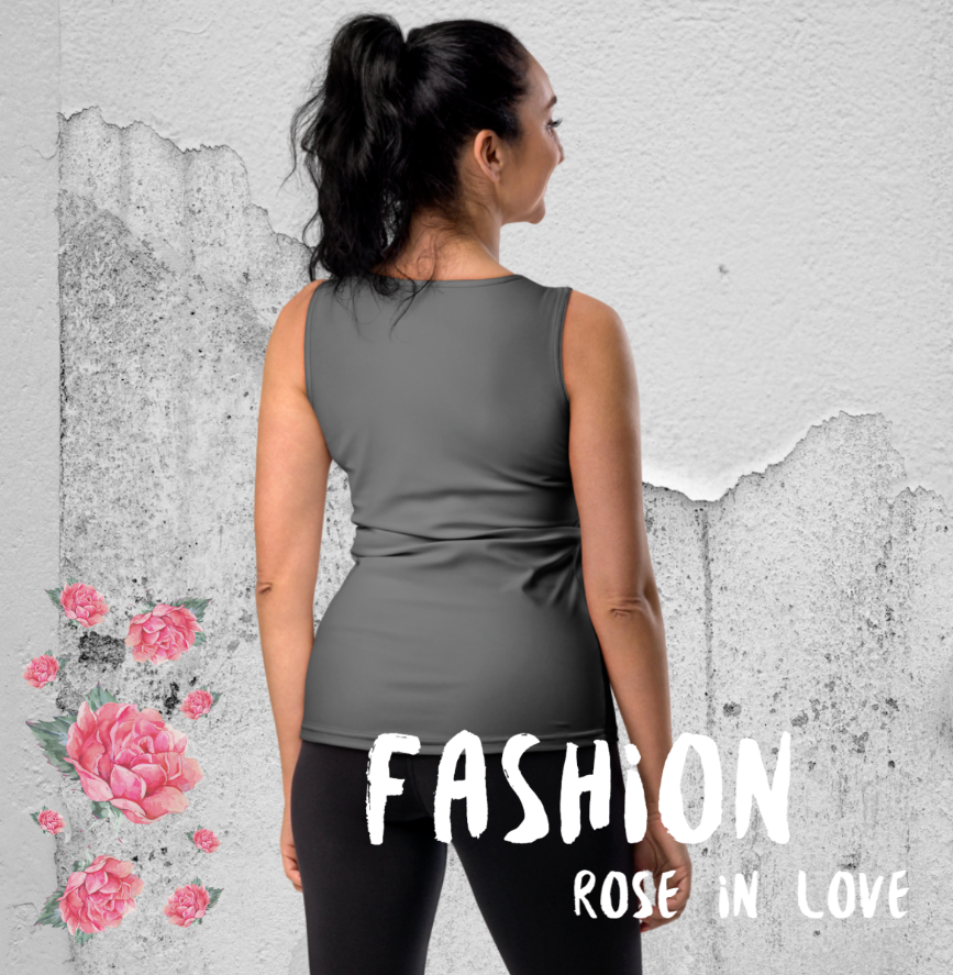 SUPER STRETCH, FIGURBETONTES, DESIGNER YOGA UND FITNESS TANK TOP. EXCLUSIVE FUNKTIONALITÄT UND BEQUEMLICHKEIT. DAS NATURMÄDEL® DESIGN ROSE IN LOVE, BE HAPPY BE YOU SORGEN FÜR LEBENSFREUDE PUR - www.naturmaedel.shop