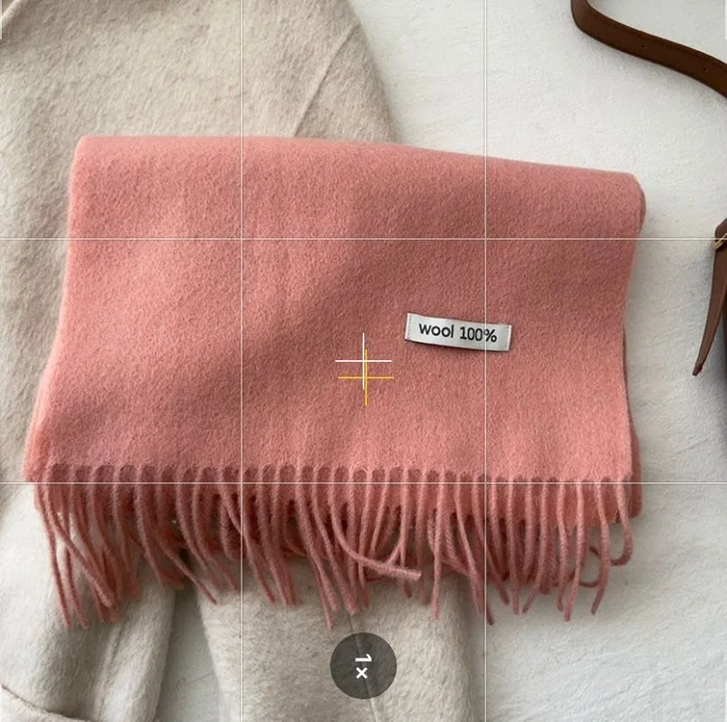 Quality Cashmere~ 100% Wool Solid Color Scarf Women Man Winter Warm Neck Scarves with Tassel Shawl Luxury Cashmere Scarf Wrap