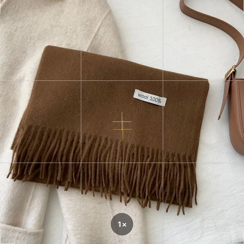 Quality Cashmere~ 100% Wool Solid Color Scarf Women Man Winter Warm Neck Scarves with Tassel Shawl Luxury Cashmere Scarf Wrap