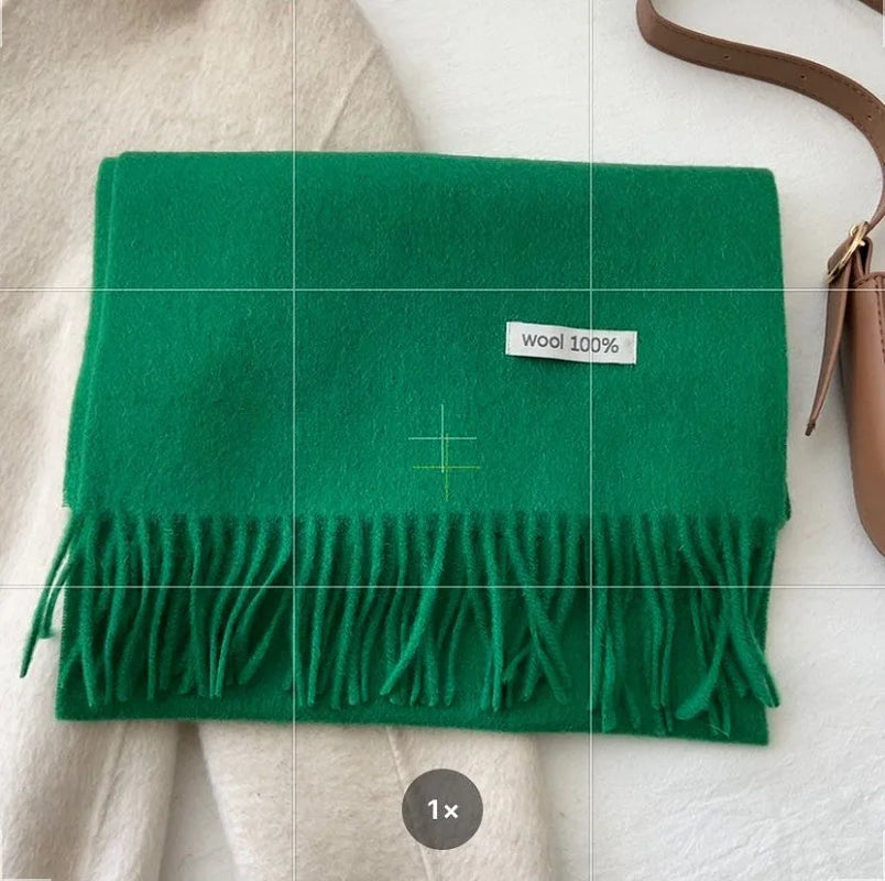 Quality Cashmere~ 100% Wool Solid Color Scarf Women Man Winter Warm Neck Scarves with Tassel Shawl Luxury Cashmere Scarf Wrap