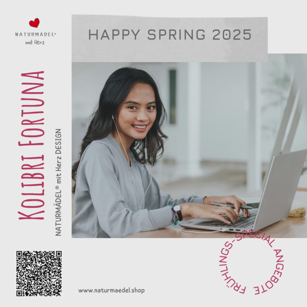 NATURMÄDEL® - HAPPY SPRING - LAPTOP SLEEVE - FOLLOW YOUR DREAMS - NATURMÄDEL® DESIGNS KOLIBRI FORTUNA - 3- www.naturmaedel.shop - .mp4.