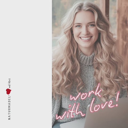 WORK WITH LOVE , NATURMÄDEL® LIMITED EDITION SAMMLERSTÜCKE, EXCLUSIV UND EINZIGARTIG , EDELSTAHL THERMOBECHER MIT STROHHALM , MITARBEITERGESCHENKE, - www.naturmaedel.shop - 